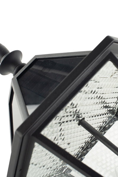Bundle of LUTEC - Black Solar Outdoor Wall Light, Clear Glass Shades, Dusk to Dawn, 6W 300LM 2700K Warm White, Black ,4 packs