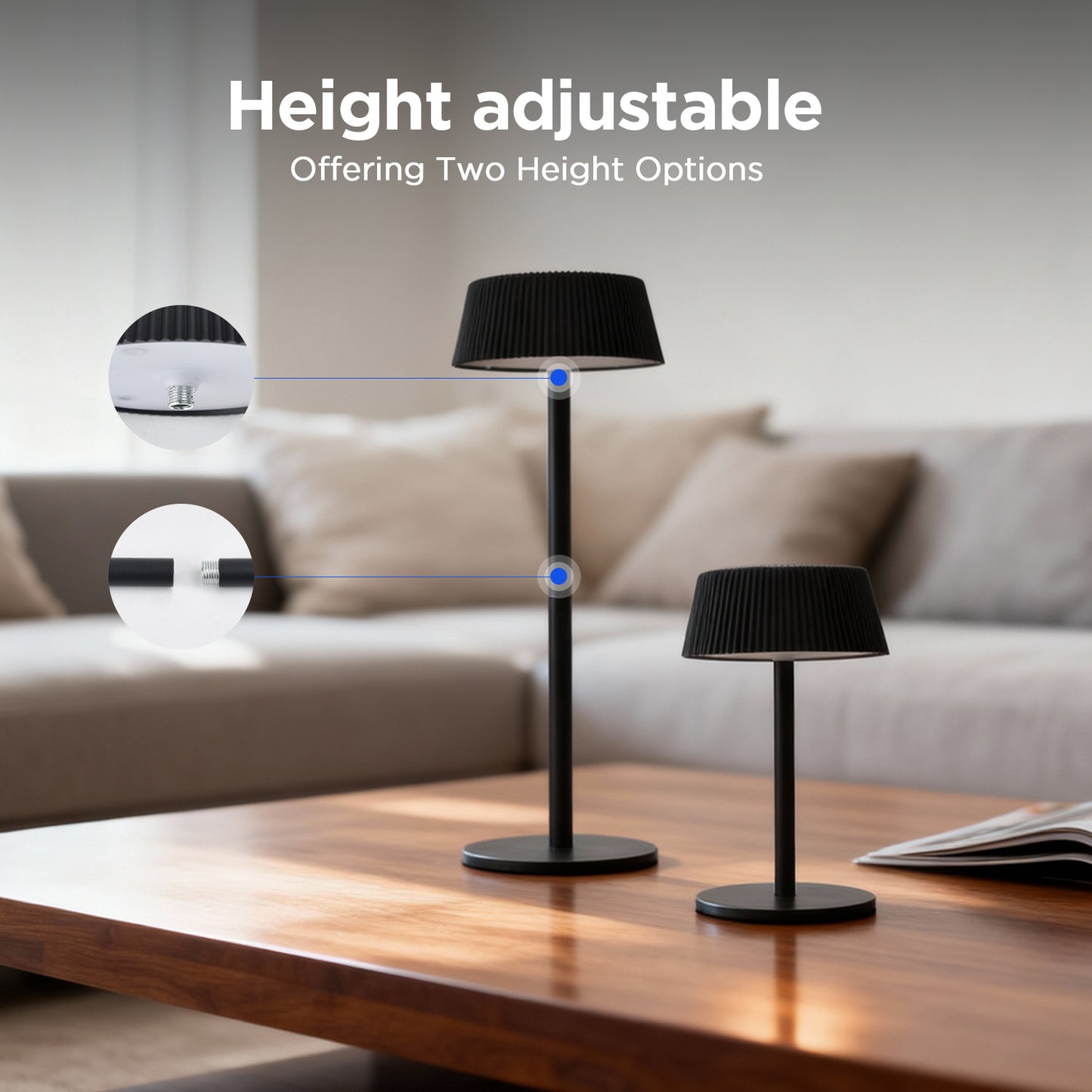 (3/6/9 Pack) USB Rechargeable Desk Lamp, 5000mah Rechargeable Battery, Two Adjustable Heights, Touch-sensitive Control, And Comes With A Wine Bottle Stopper.