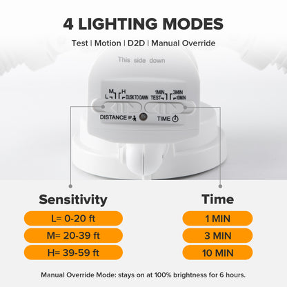 UME 49W 5500LM LED Security Lights Motion Sensor Light Outdoor, 5000K Daylight, IP65 Waterproof, Dusk to Dawn, 3 Head Motion Detected Flood Light for Garage, Yard, Porch