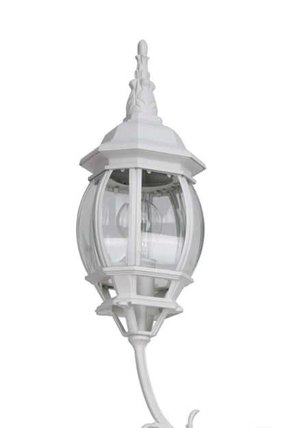 6 PACKS LUTEC-VINTAGE 3-Head Die-Cast Aluminum LED Outdoor Hard Wired Street Light (Head & Pole),White