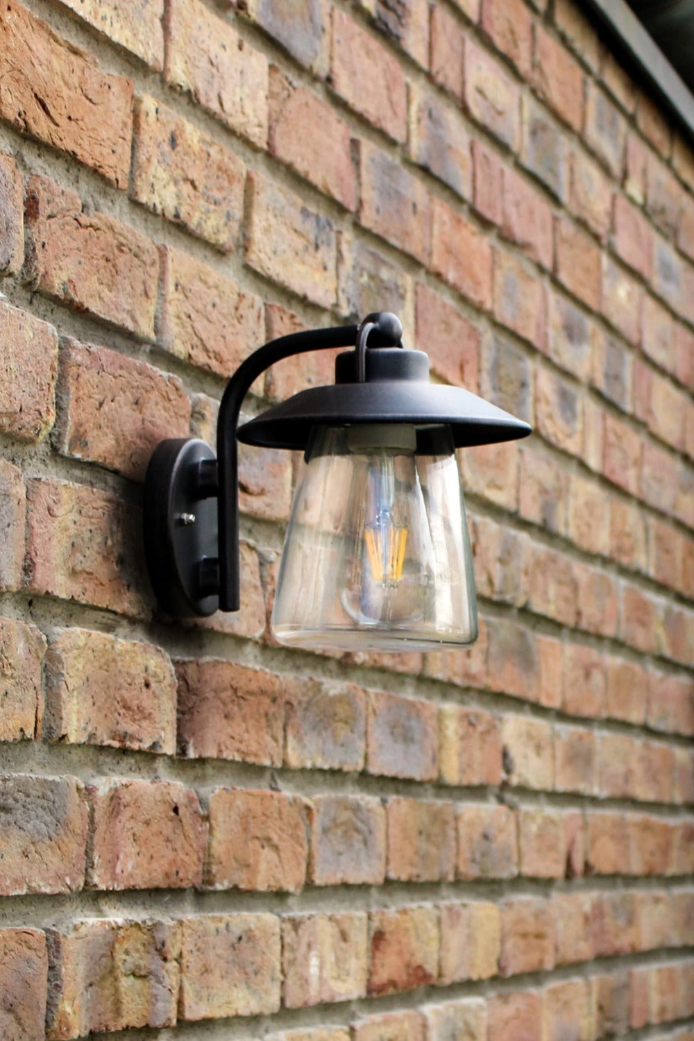 2-Pack Outdoor Black Porch Wall Lanterns – Exterior Waterproof LED Sconce Light Fixtures