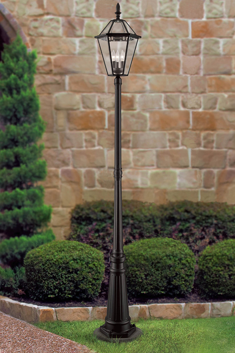 LUTEC-Hardwired Single Head Die-Cast Aluminum LED Post Light