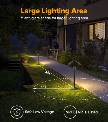 LUTEC 12V Low Voltage Landscape Lighting, Die-cast Aluminum Spot Lights with Connectors, Low Voltage Pathway Lights with Spotlights Waterproof for Tree Garden Yard Pathway, 12 Pack
