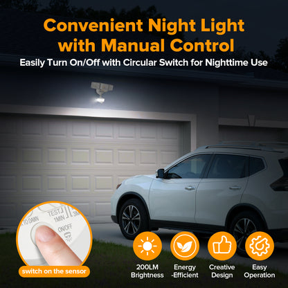 LUTEC 84W 9500LM LED Security Lights Motion Sensor Outdoor Lights with Night Light, 4 Head LED Flood Lights Outdoor 5000K Daylight, IP65 Waterproof, Motion Detected Lights for Outside (White)