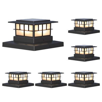 LUTEC Solar Post Cap Lights, IP65 Waterproof Solar Fence Post Lights for 4x4 5x5 6x6 Wooden/Vinyl Posts, Warm White 3000K LED Solar Powered Lighting Decor for Yard, Garden, Patio, Deck