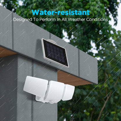 Lutec 3600LM Solar Security Lights, 5000K waterproof Dimmable LED Motion Sensor Outdoor Lights, 3 Adjustable Heads w/16ft Cable, Separate Solar Panel with 3 Modes Solar Flood Lights for Yard, Garage