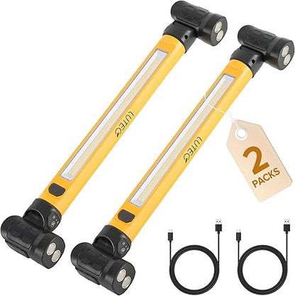 LUTEC 3000LM LED Work Light, 5200mAh Rechargeable Magnetic Under Hood Work Light Bar with Hooks, Cordless Portable Mechanic Light for Car Repairing/Inspection/Garage/Emergency-Yellow