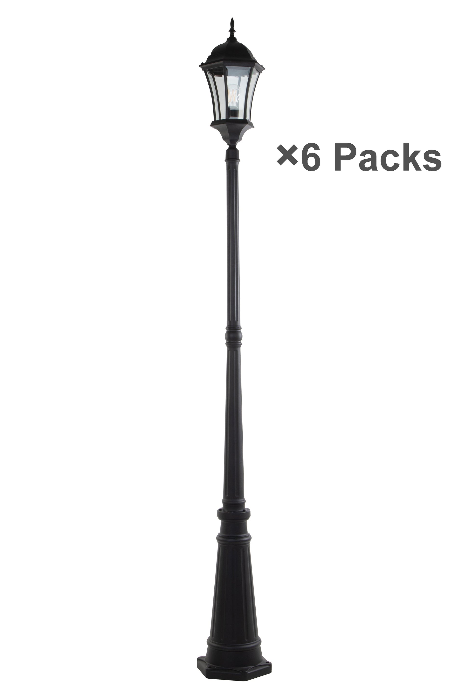 6 Packs VINTAGE One Head Die Cast Aluminum LED Outdoor Hard Wired Street Light