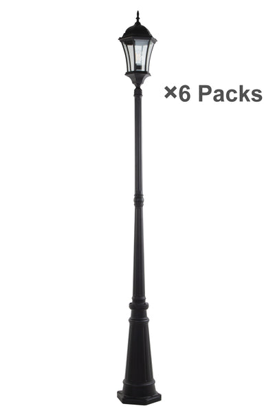 Bundle of LUTEC Outside Street Light with One Head Die-Cast Aluminum LED Outdoor Hard Wired Lamp (Head & Pole)