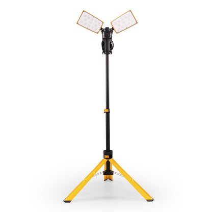 LUTEC 【Upgraded】 6290Pro 9000 Lumen 90 Watt Dual-Head LED Work Light with Telescoping Tripod, Work Light with Stand Rotating Waterproof Lamps and 8 Ft 3-Prong Power Cord