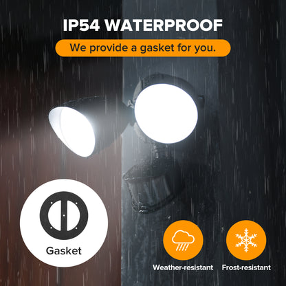 UME 2 Pack 32W 2500 Lumen LED Security Lights Motion Sensor Light Outdoor, 5000K Daylight, IP65 Waterproof, Dusk to Dawn, Motion Detector Flood Light for Garage, Yard, Porch-Black