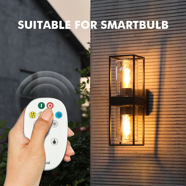 LUTEC 2 -Light 15.47-in H Matte Bronze Hardwired Outdoor Wall Light