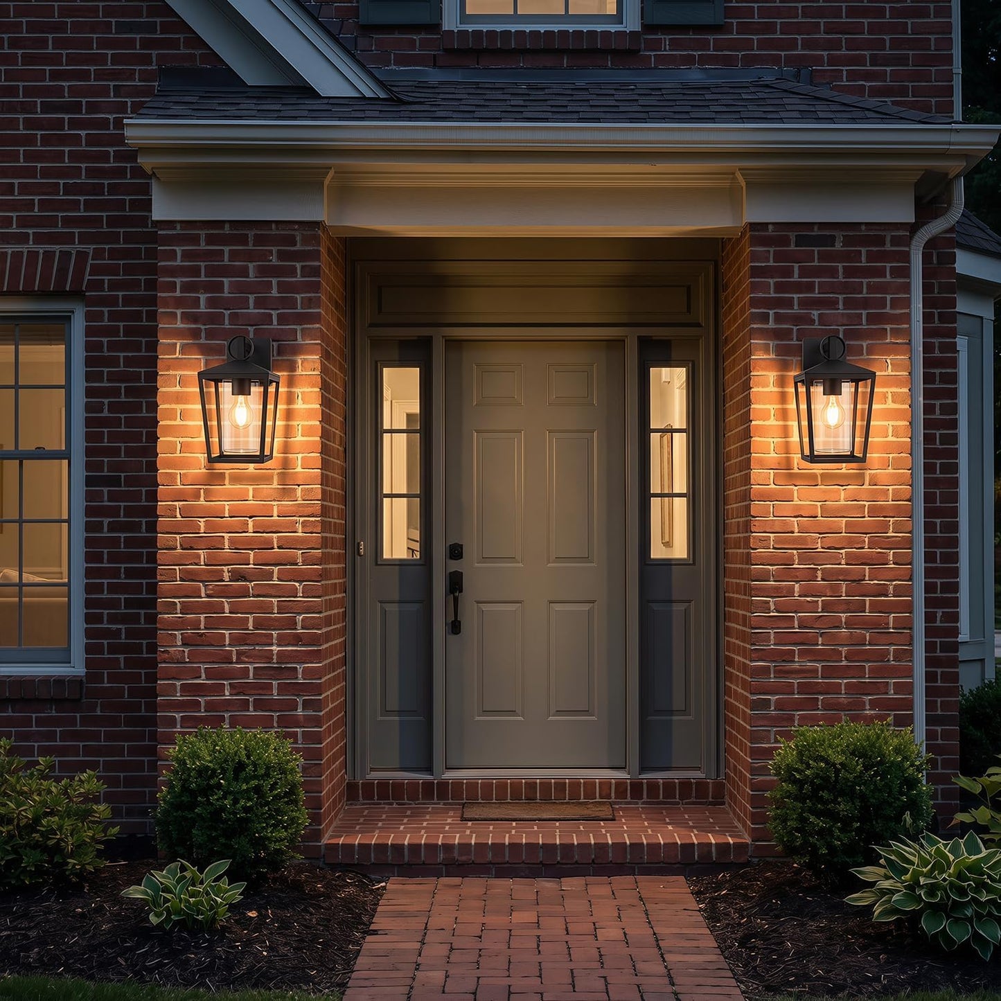 LUTEC Outdoor Wall Lights, Max 60W E27 Aluminum Outside Wall Light, Black Wall Sconce with Clear Glass Shade,IP44 Waterproof Exterior Wall Sconce for Doorway,Patio,Garage, Porch [Energy Class A]