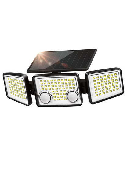 UME-Solar Outdoor Lights 3000 Lumen 7000K, 152 LED Super Bright Motion Sensor Outdoor Lights with 2 Sensors, IP65 Waterproof 270 Wide Angle Solar Flood Lights with 3 Modes for Garden