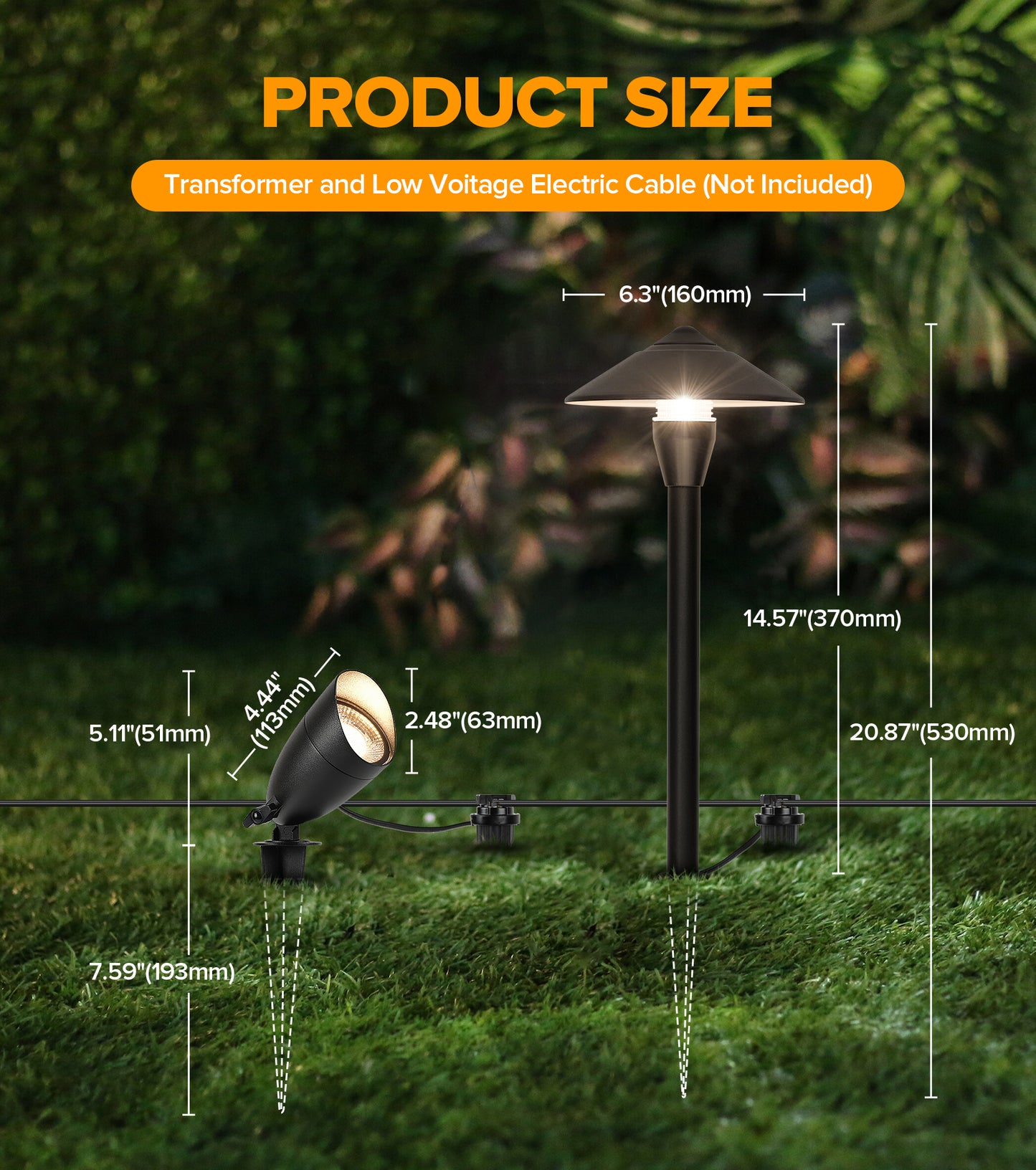 LUTEC 12V Low Voltage Landscape Lighting, Die-cast Aluminum Spot Lights with Connectors, Low Voltage Pathway Lights with Spotlights Waterproof for Tree Garden Yard Pathway，8 PACK