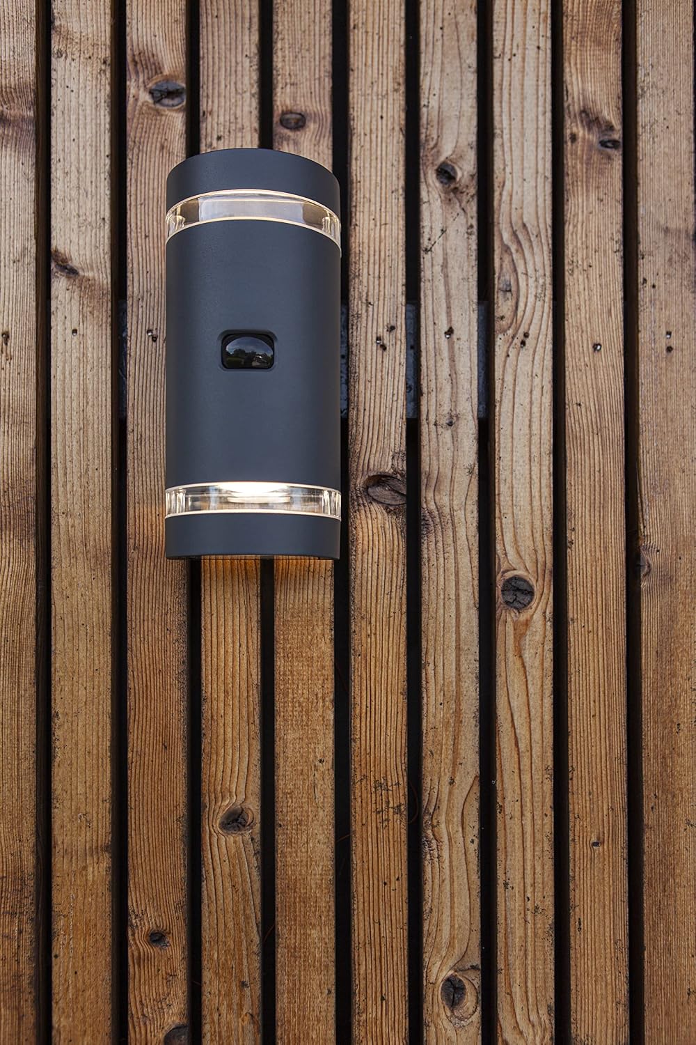 LUTEC Focus Outdoor Wall Lights PIR Motion Sensor, Waterproof Up Down Outside Light Mains Powered for Front Door Porch, with GU10 Socket (Bulb Not Included), Aluminium Exterior Wall Lamp,Dark Grey [Energy Class A]