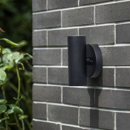 LUTEC 2 -Pack 6.3-in H Matte Black Hardwired Integrated LED Outdoor Wall Light