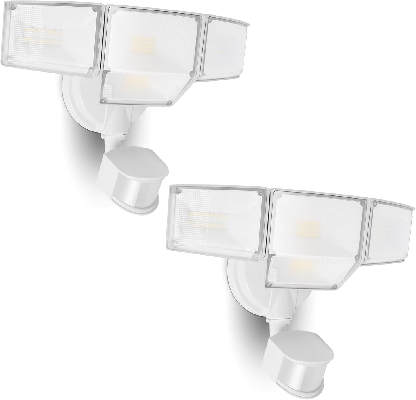 LUTEC 80W 9000LM LED Security Lights Motion Sensor Outdoor Lights, 4 Head LED Flood Lights Outdoor 5000K Daylight, IP65 Waterproof, Motion Detected Lights for Outside, House, Garage, Yard (White)