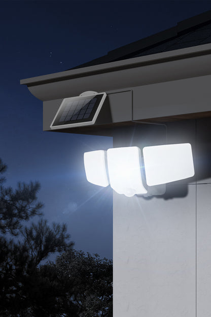Lutec 3600LM Solar Security Lights, 5000K waterproof Dimmable LED Motion Sensor Outdoor Lights, 3 Adjustable Heads w/16ft Cable, Separate Solar Panel with 3 Modes Solar Flood Lights for Yard, Garage