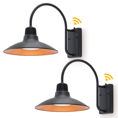 LUTEC Dusk to Dawn Wall Sconces Outdoor Gooseneck LED Barn Light Exterior Porch Wall Lighting Fixture, Anti-Rust Waterproof Vintage Wall Mount for House, Patio, Farmhouse, Garage