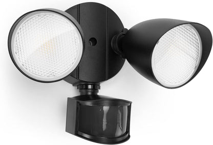 LUTEC-Shrimp, 2500LM, 5000K, 32W, LED Motion Sensor, D2D, Dual-Head Floodlight,Black