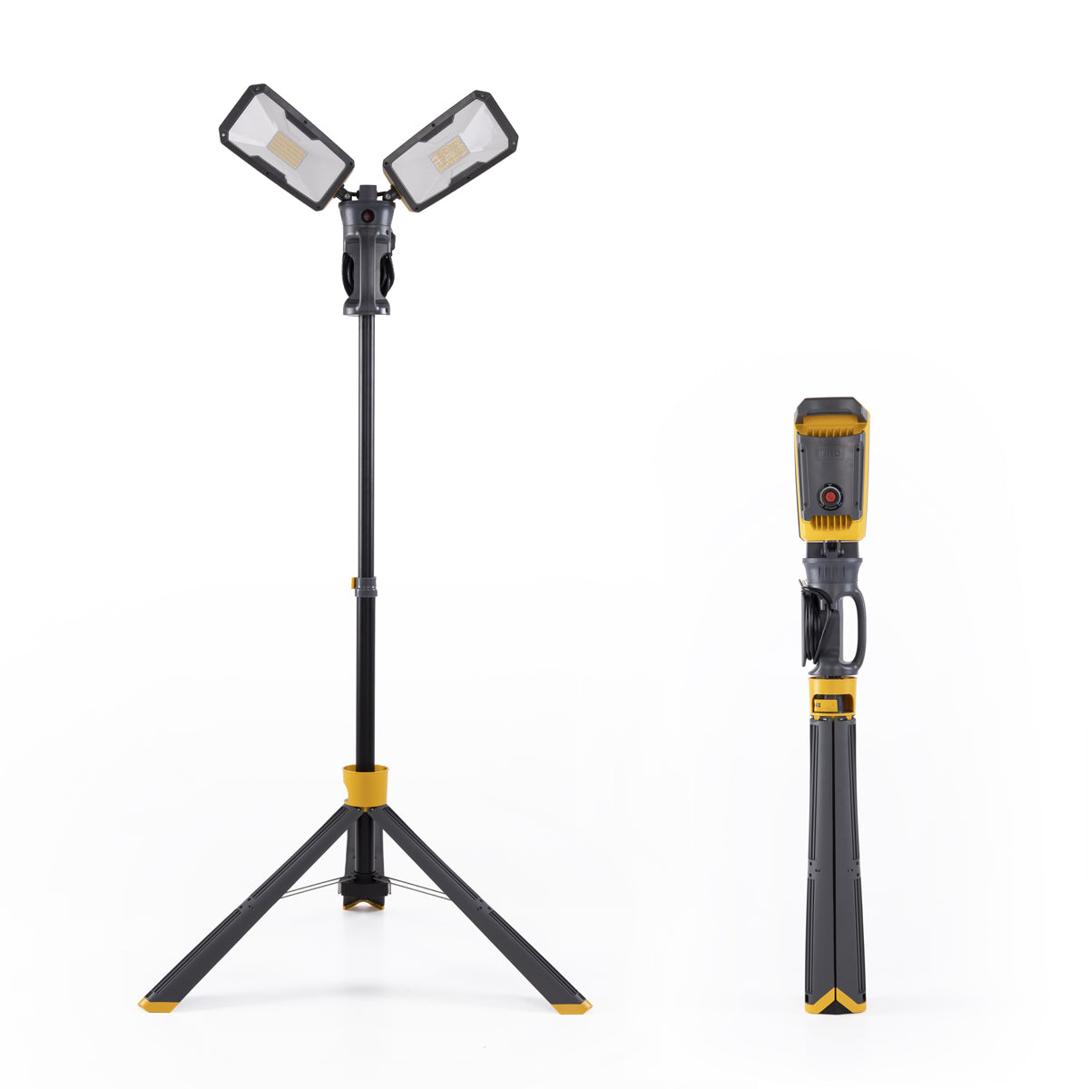 LED tripod work light Max 11000 Lumen 93W 3000K 5000K Dimmable led work light Dual Rotating Heads LED work lamp