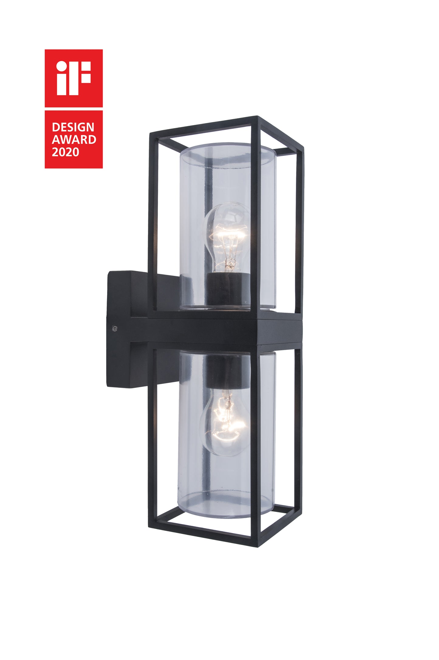 LUTEC-FLAIR (Up&Down) LED Outdoor Geometric Wall Light With Clear Glass Surround