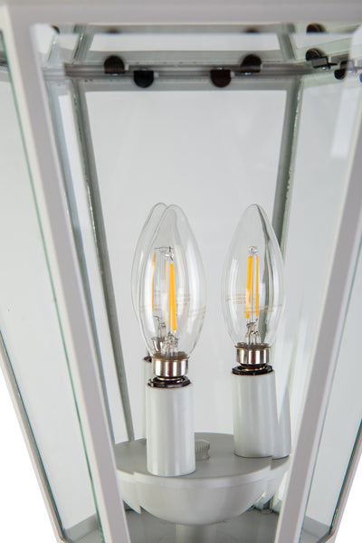 LUTEC-Hardwired Single Head Die-Cast Aluminum LED Post Light (Head & Pole), 3 bulbs (Not included), White