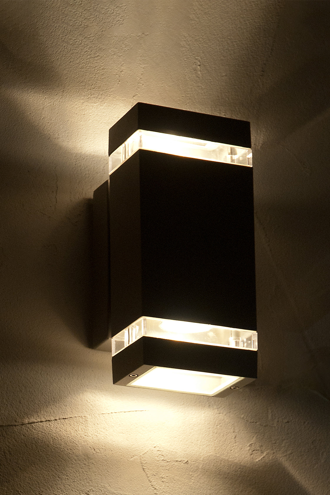 LUTEC-FOCUS Square LED Outdoor Up & Down Wall Sconces, 2*GU10, 2*5Watt, 650LM, 2700K