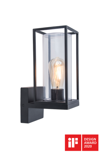 LUTEC-FLAIR (Up) LED Outdoor Geometric Wall Light With Clear Glass Surround
