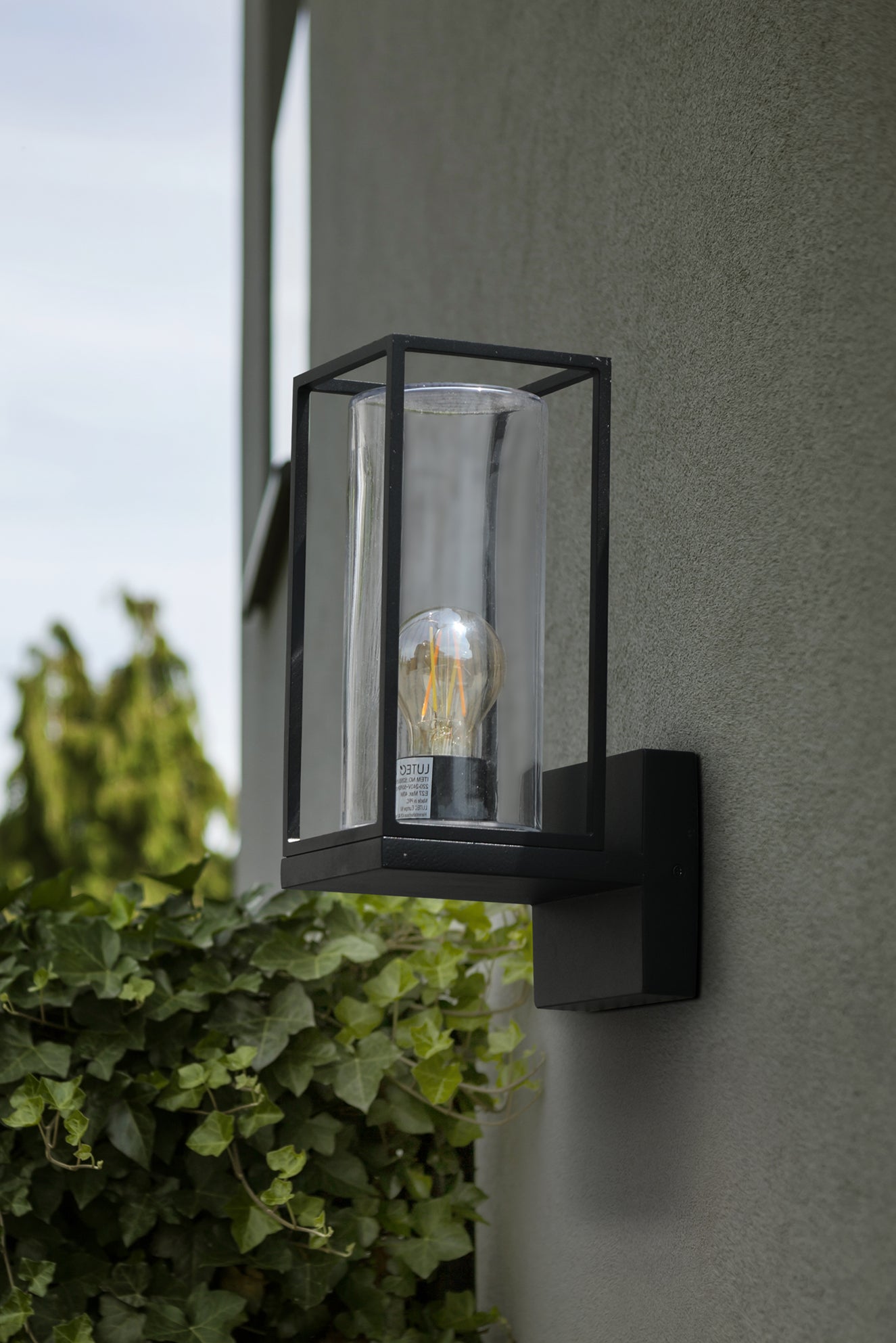 LED Outdoor (Up) Geometric Sur Light Clear LUTEC-FLAIR With Wall Glass