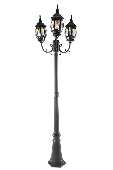 LUTEC LED Outdoor Lamp Post with Light Black Post Lantern for Lawn P