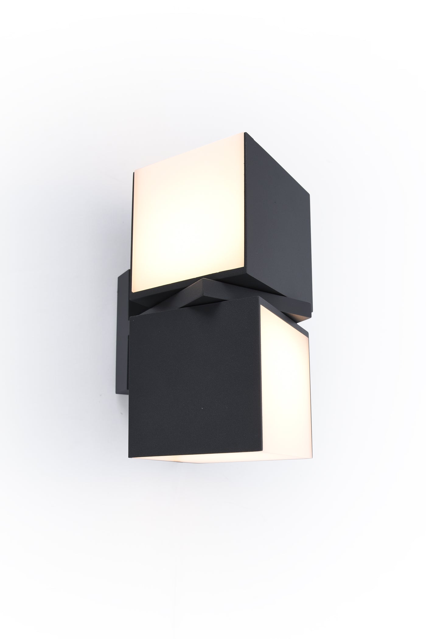 LUTEC-CUBA LED Outdoor Up & Down 350°Rotational Wall Sconce, 23W, 1100LM, 3000K, Black