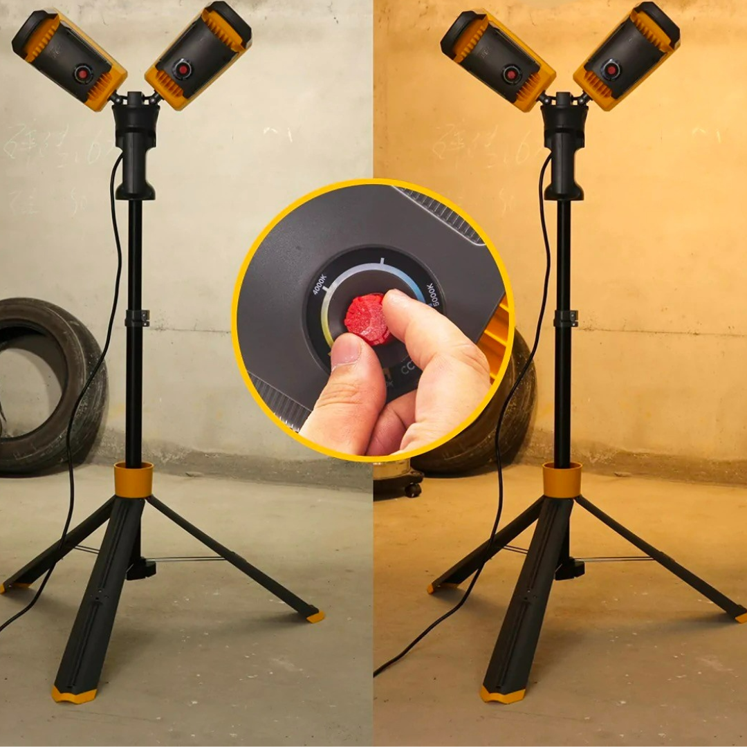 Led Work Light Stand 11000 Lumen 3000K 5000K dimmable led work light 93W LED Portable Job Site Lighting Heavy Duty Work Light