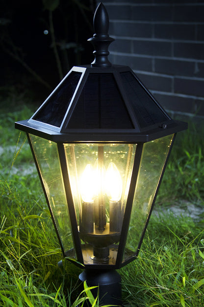 LUTEC-LONDON Die-Cast Aluminum LED Outdoor Solar Powered Post Light Head Only, 300LM, Up To 8hour Runtime, 2700K