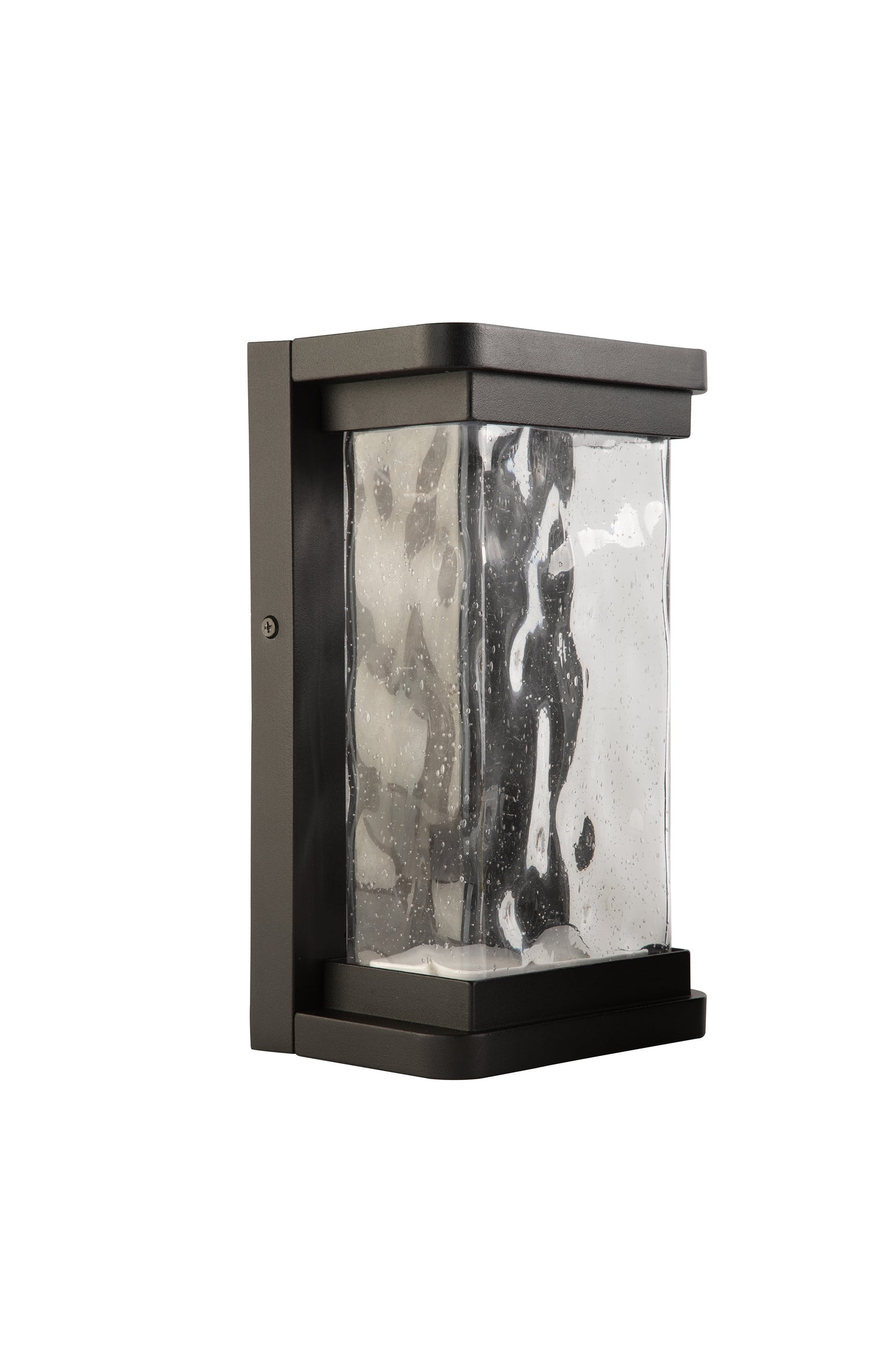 LUTEC-STARRY LED Outdoor Wall Sconce With Seeded Glass Surround, Dusk To Dawn, 15W,1000LM, 3000K