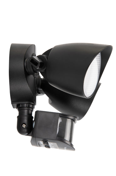 LUTEC-Shrimp, 2500LM, 5000K, 32W, LED Motion Sensor, D2D, Dual-Head Floodlight,Black