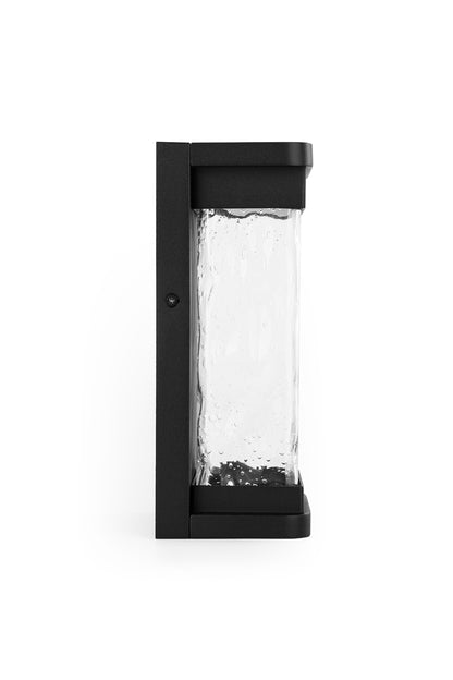 LUTEC-STARRY LED Outdoor Wall Sconce With Seeded Glass Surround, 16.5W, 795LM, 3000K, Black