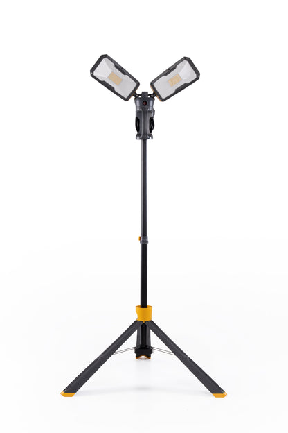 LUTEC Peri 6290 Max 11000 Lumen 38 Watt Dual-Head LED Work Light with Telescoping Tripod, Adjustable Work Light with Stand Rotating Waterproof Lamps