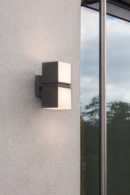 LUTEC-CUBA LED Outdoor Up & Down 350°Rotational Wall Sconce, 23W, 1100LM, 3000K, Black