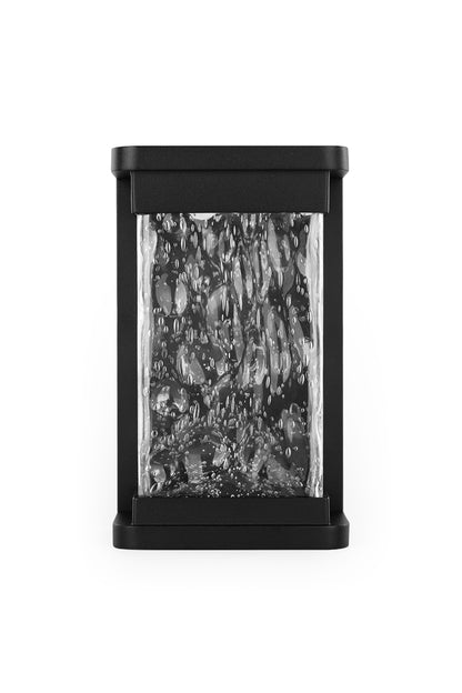 LUTEC-STARRY LED Outdoor Wall Sconce With Seeded Glass Surround, 16.5W, 795LM, 3000K, Black