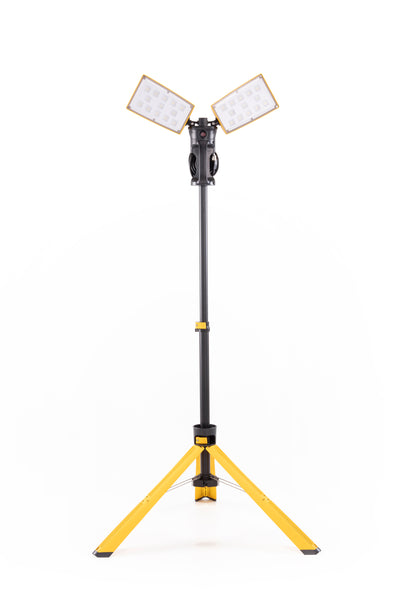 LUTEC-PERI Pro 9000 LM, 5000K, 90W, Portable LED Work Light With Dual Rotating Heads, Telescopic Foldable Tripod Stand