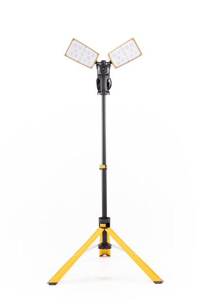 LUTEC-PERI Pro 9000 LM LED work light, 5000K, 90w Portable Work Light With Dual Rotating Heads, Telescopic Foldable Tripod Stand|Job site lighting