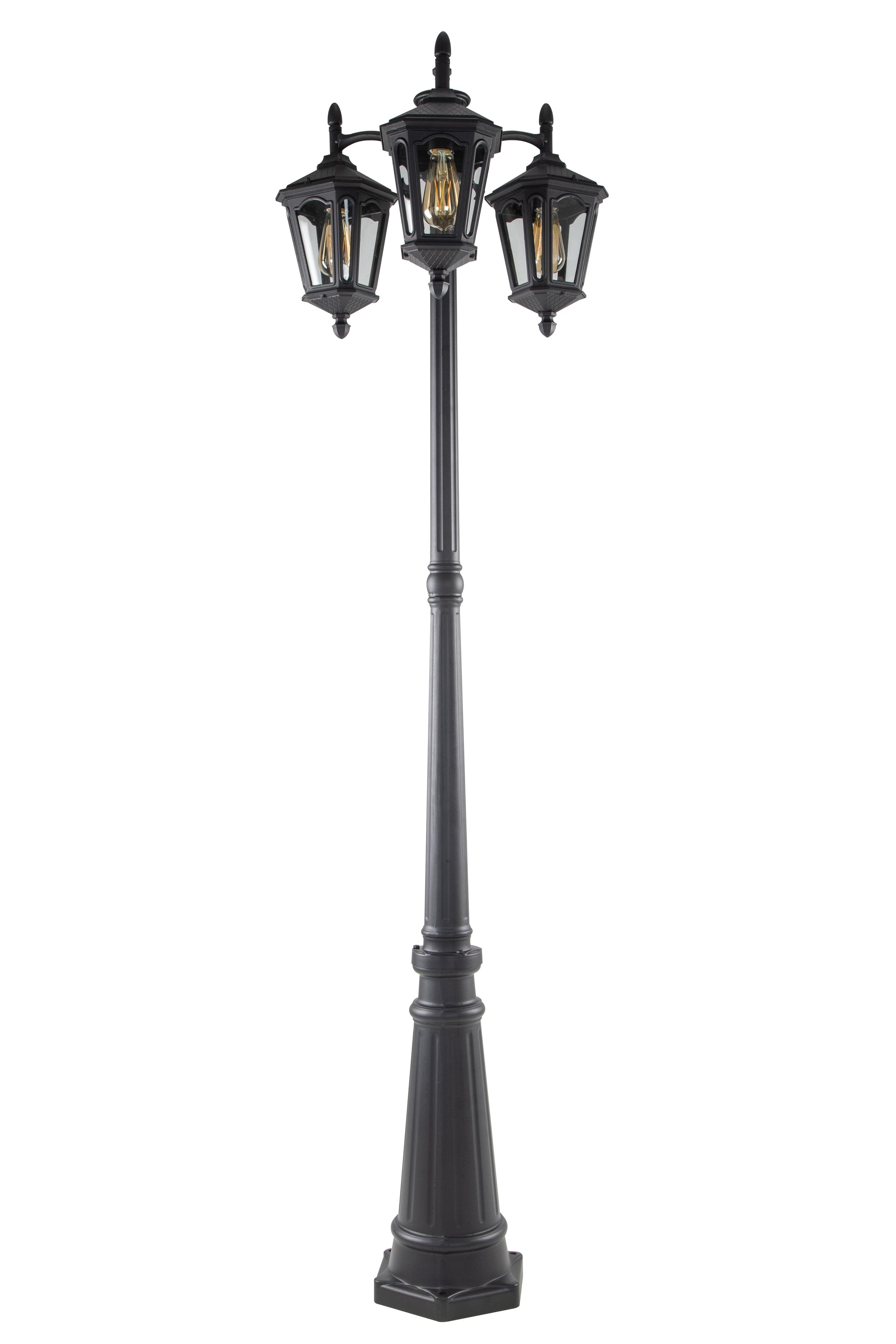 VINTAGE OBLIQUE 3 Head Die Cast Aluminum LED Outdoor Hard Wired Street Light