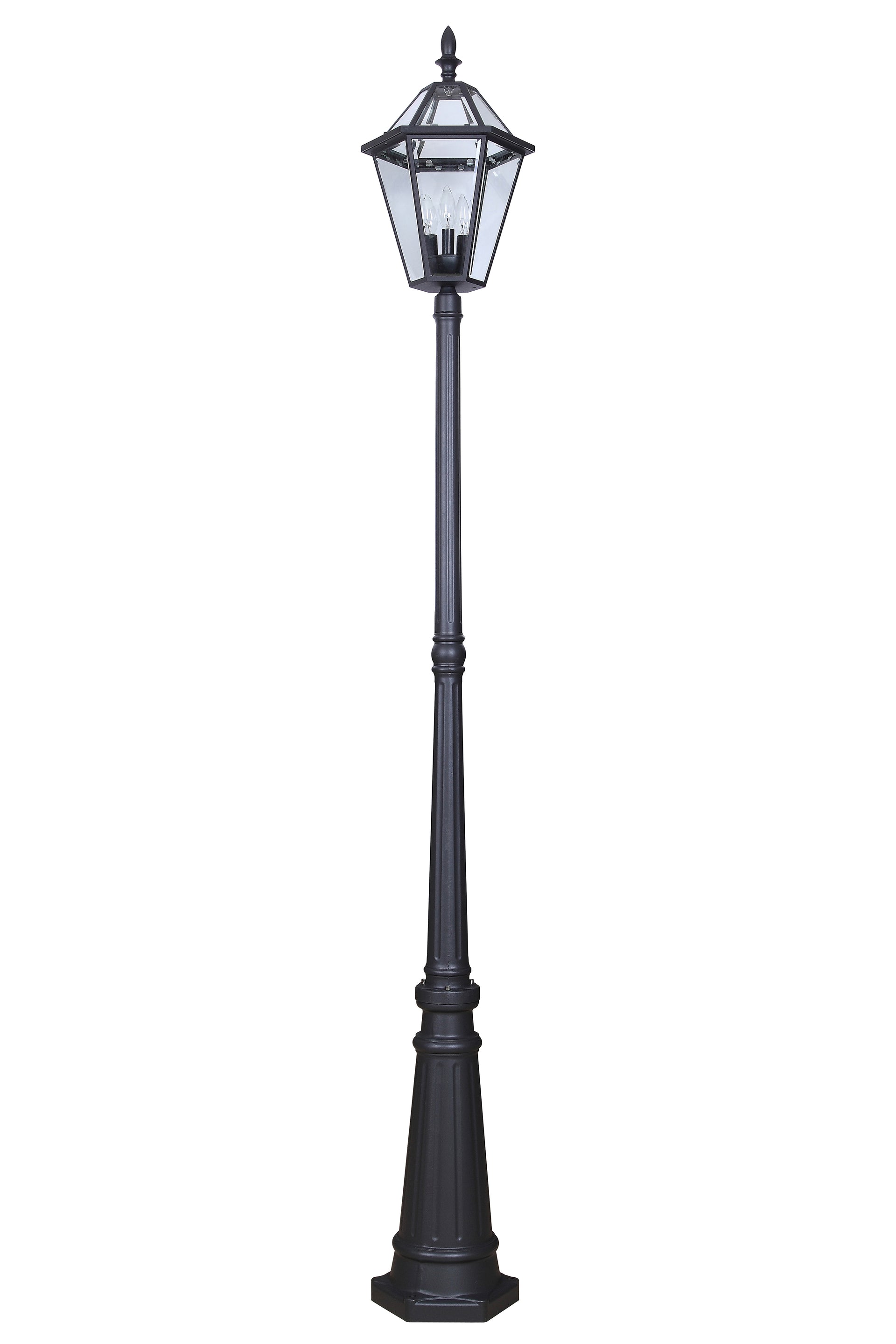 Hardwired Single Head Die Cast Aluminum LED Post Light 3 bulbs Non solar version London