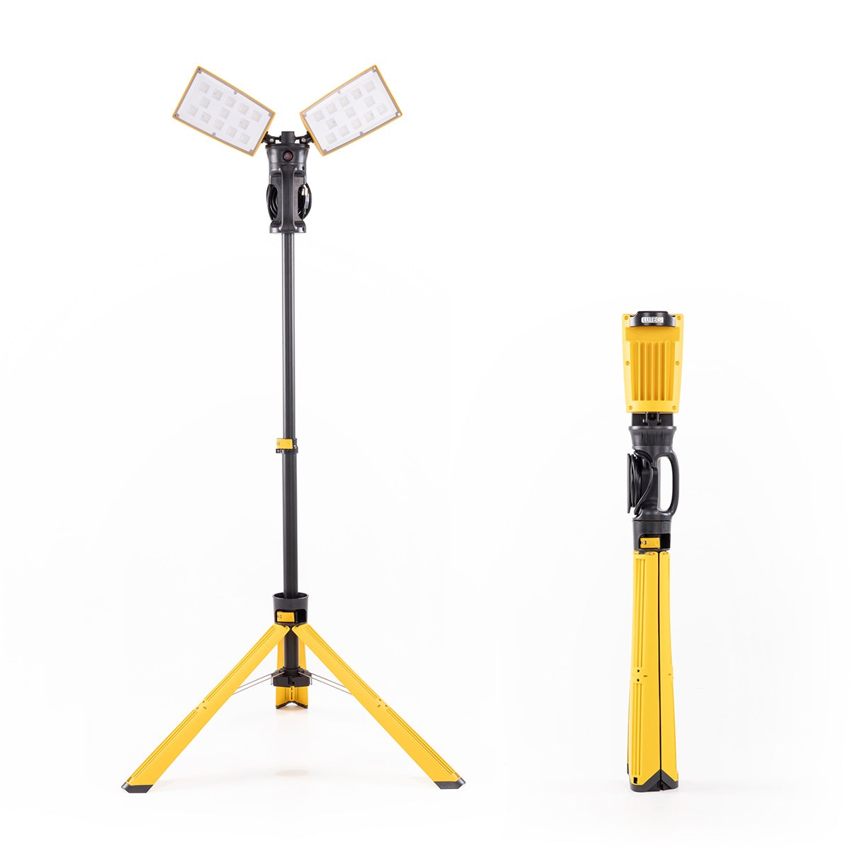 Lutec 9000 Lumen Twin Rotating Head LED Work Light with 43.11"-68.1"Adjustable and Foldable Tripod Stand,  IP65 Waterproofed indoor outdoor Work Light